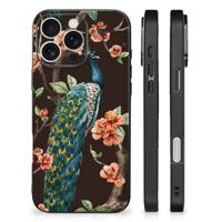 iPhone 16 Pro Dierenprint Telefoonhoesje Pauw met Bloemen