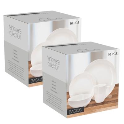 Servies set - 32-delig - wit - porselein - dinerservies - tafelservies - 8 personen Servies set - 32-delig - wit - porselein - dinerservies - tafelservies - 8 personen