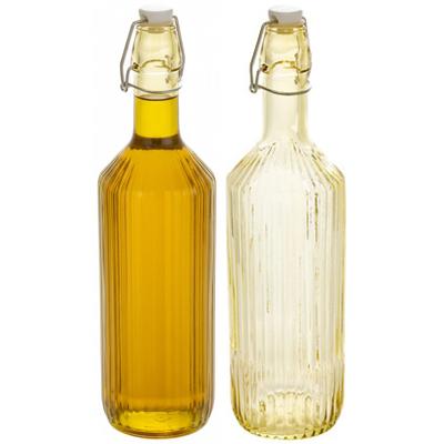 Secret de Gourmet Beugelfles / Weckfles - 2x - geel glas - luchtdicht - 1 liter - waterfles