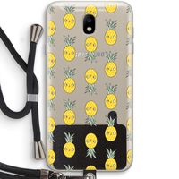 Ananas: Samsung Galaxy J7 (2017) Transparant Hoesje met koord Ananas: Samsung Galaxy J7 (2017) Transparant Hoesje met koord