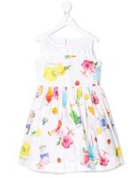 Monnalisa robe en tulle à sequins brodés - Blanc
