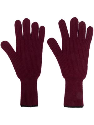 Barrie gants en maille intarsia - Rouge