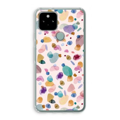 Terrazzo Memphis Pink: Google Pixel 5 Transparant Hoesje