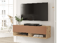 Tv-meubel FRULINO 100 cm 2 klapdeuren atlantische pijnboom/roest