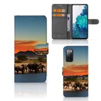 Samsung Galaxy S20 FE | Telefoonhoesje | Met pasjeshouder | Olifanten