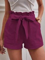 Casual Cotton And Linen Plain Regular Fit Shorts