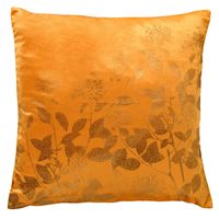Dutch Decor - ROSALIE - Kussenhoes 45x45 cm - velvet - bloemen en blaadjes - Golden Glow - geel - thumbnail