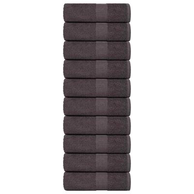 VidaXL Washandjes 10 st 15x21 cm 360 g/m² 100% katoen antracietkleurig