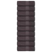 VidaXL Washandjes 10 st 15x21 cm 360 g/m² 100% katoen antracietkleurig