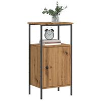 Nachtkastjes 2 st 41x31x80cm bewerkt hout artisanaal eikenkleur