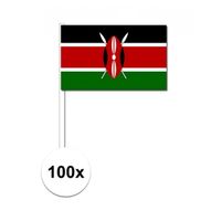 100x Kenia decoratie papieren zwaaivlaggetjes   -