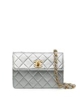 CHANEL Pre-Owned mini sac à matelassage losanges (années 1990) - Argent - thumbnail