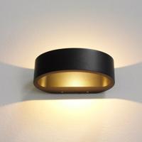 Wandlamp Artdelight Sharp 1 Lichts LED 2700K Dimbaar Zwart/Mat Goud