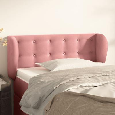 Hoofdbord met randen 103x23x78/88 cm fluweel roze
