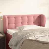 Hoofdbord met randen 103x23x78/88 cm fluweel roze