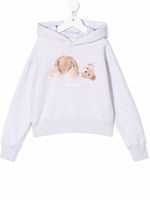 Palm Angels Kids hoodie à imprimé ourson - Gris