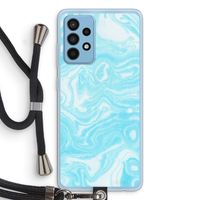 Waterverf blauw: Samsung Galaxy A52 Transparant Hoesje met koord