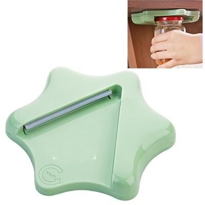 Moeiteloze fles kan opener onder de keuken kast countertop deksel remover (groen)