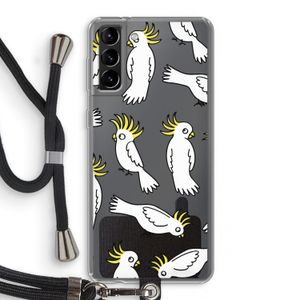 Papegaai: Samsung Galaxy S21 Plus Transparant Hoesje met koord