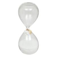 Zandloper cilinder - decoratie of tijdsmeting - 30 minuten - wit zand - D8 x H20 cm - glas