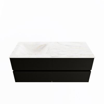 MONDIAZ VICA-DLUX 120cm badmeubel onderkast Urban 4 lades. Inbouw wastafel CLOUD links zonder kraangat, kleur Ostra.