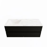 MONDIAZ VICA-DLUX 120cm badmeubel onderkast Urban 4 lades. Inbouw wastafel CLOUD links zonder kraangat, kleur Ostra.