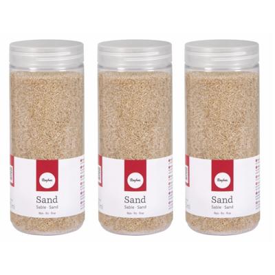 Rayer Hobby fijn decoratie zandkorrels - 6x - beige - 475 ml - zandkorrels - knutselmateriaal
