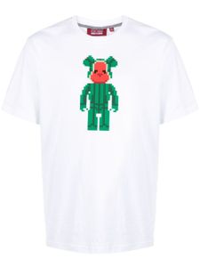 Mostly Heard Rarely Seen 8-Bit t-shirt Watermelon Bear - Blanc