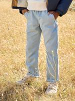 Eenvoudig aan te trekken jongensbroek met rechte pasvorm middenblauw