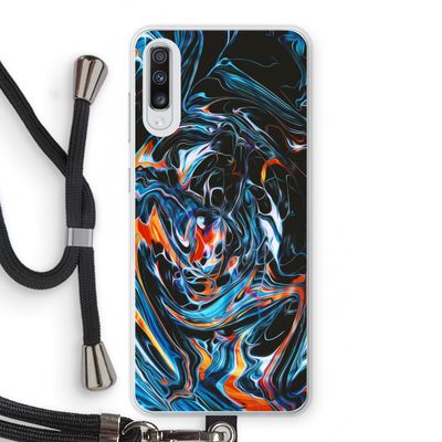Black Unicorn: Samsung Galaxy A70 Transparant Hoesje met koord