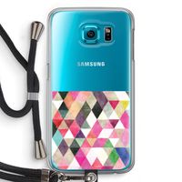 Gekleurde driehoekjes: Samsung Galaxy S6 Transparant Hoesje met koord