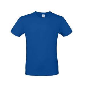 Blauw basic t-shirt met ronde hals voor heren van katoen 2XL (56)  -
