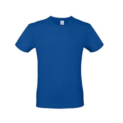 Blauw basic t-shirt met ronde hals voor heren van katoen