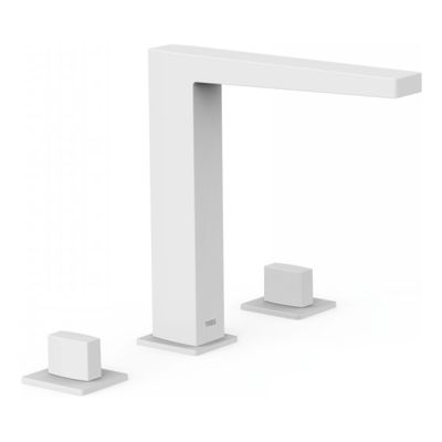 Wastafelkraan Tres Slim | Opbouw | Mengkraan | Hoog model | 2-knops | Vierkant | Wit mat