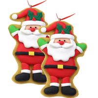 Kersthanger/kerstornament - 2x st -kerstman -2x st- kunststof - 11 cm