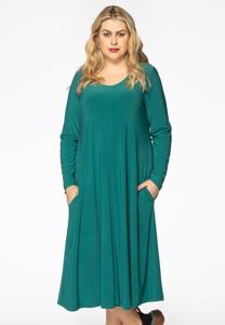Yoek Jurk geplooid | Groen | Maat 58/60