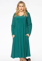 Yoek Jurk geplooid | Groen | Maat 58/60