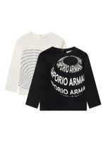 Emporio Armani Kids lot de deux t-shirts à logo imprimé - Blanc - thumbnail