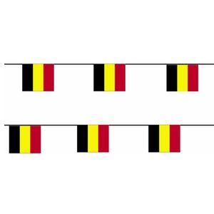 2x Papieren vlaggenlijn Belgie landen decoratie   -