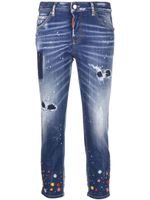 DSQUARED2 jean skinny à fleurs brodées - Bleu - thumbnail