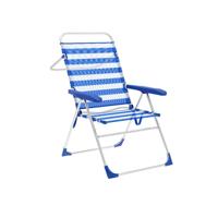 Marbueno Opvouwbare Stoel 5 Posities Aluminium Blauwe en Witte Strepen Strand en Zwembad 59X61X97 cm 10315