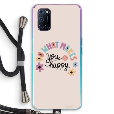 Happy days: Oppo A52 Transparant Hoesje met koord