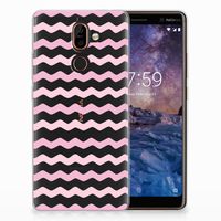 Nokia 7 Plus TPU bumper Waves Roze - thumbnail