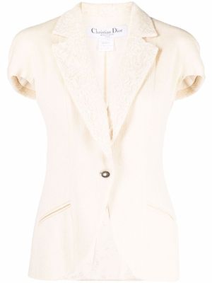 Christian Dior Pre-Owned blazer à empiècements en dentelle (années 1990) - Tons neutres