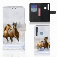 Samsung Galaxy A9 2018 Telefoonhoesje met Pasjes Paarden - thumbnail