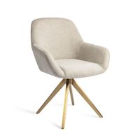 Jesper Home Eetkamerstoel 'Kushi' Turn Gold, kleur Ivory Ivy
