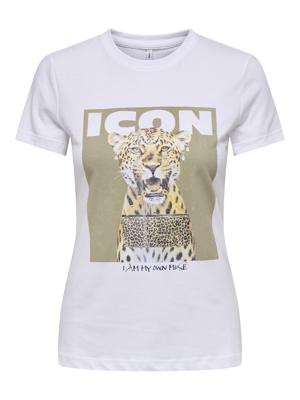 Only Onlvibe Life S/s Glasses Top Box Jrs T-shirt Korte Mouw Bright White Icon