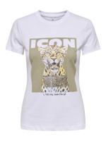 Only Onlvibe Life S/s Glasses Top Box Jrs T-shirt Korte Mouw Bright White Icon