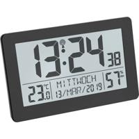 TFA Dostmann 60.2557.01 Zendgestuurde klok Zendergestuurd 206 mm x 30 mm x 130 mm Zwart Groot display - thumbnail