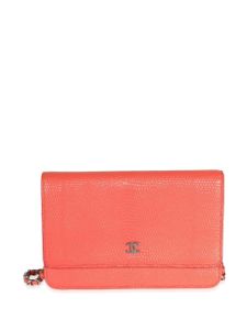 CHANEL Pre-Owned portefeuille CC à bride en chaîne - Orange